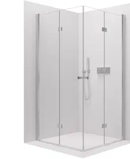 Sprchovacie kúty CERANO - Sprchovací kút Volpe Duo Ľ/P - 6 mm - chróm, transparentné sklo - 100x120x190 - zalamovacie CER-703369