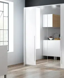 Šatníkové skrine REMA  210 moderná šatníková skriňa, biela