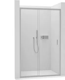 Sprchovacie kúty CERANO - Sprchové posuvné dvere Varone LINE Ľ/P - 6 mm - chróm, transparentné sklo - 150x195 CER-8050BD7557