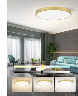 Svietidlá  NEO 07311L-LED Stmievateľné stropné svietidlo SEMPLICI 96W/230V priemer 80 cm Wi-Fi Tuya zlaté + diaľkové ovládanie 07311L