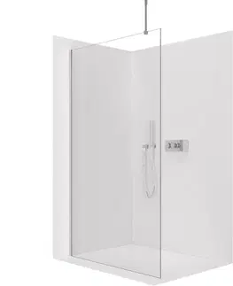Sprchovacie kúty CERANO - Sprchová zástěna Walk-in Onyx Top Round L/P - 8 mm - kulatá vzpěra - chrom, transparentní sklo - 70x200  CER-8050BD1706