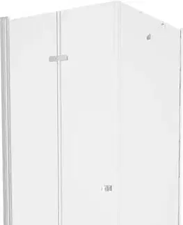 Vane MEXEN/S - Lima sprchovací kút zalamovacie dvere 80 x 80, transparent, chróm + Flat čierna vanička so sifónom 856-080-080-01-00-4070