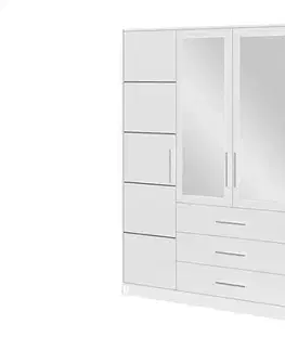Šatníkové skrine ArtStol Šatníková skriňa BALI D4 | biela 196 cm