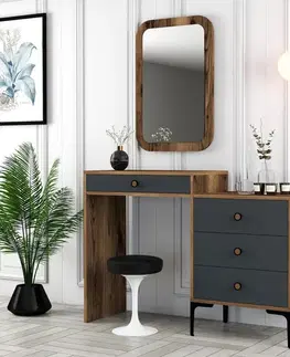 Toaletné Toaletný stolík Lizbon 543 - Walnut, Anthracite