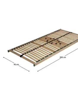 Rošty KONDELA Rio 5V lamelový rošt 90x200 cm prírodná