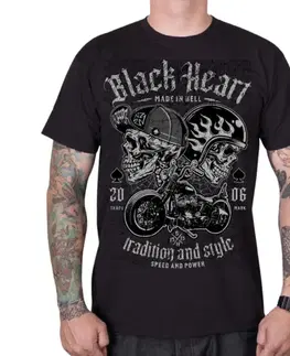 Pánske tričká Tričko BLACK HEART Traditional and Style čierna - M