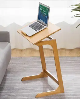 Písacie stoly TONNY naklápací stolík na notebook, bambus