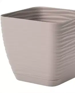 Záhrada Sahara Petit štvorec s podstavcom 15 cm taupe