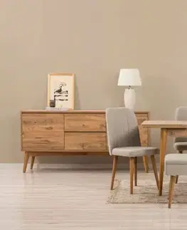 Jedálenské sety Set s rozkladacím stolom, stoličkami a konzolou (7 kusov) Vina 03 1005 - Atlantic Pine, Cream