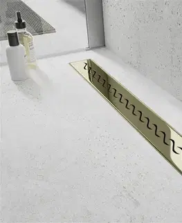 Sprchovacie kúty MEXEN/S - Flat M18 odtokový žľab 70 cm zlatý 1523070-15
