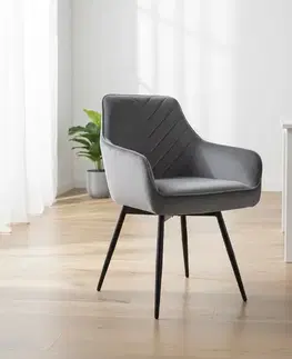 Kuchynské a jedálenské stoličky Signal Jedálenská stolička SERVIO VELVET | sivá