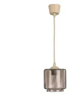 Svietidlá BRILAGI - LED luster na lankách R GLASS 1xE27/60W/230V pr. 15 cm béžová/dymovo-béžová NSTK7399+TK8619A