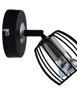 Nástenné svetlá Nástenná lampa 1X3W LED GU10 matná čierna+saténová ZONK
