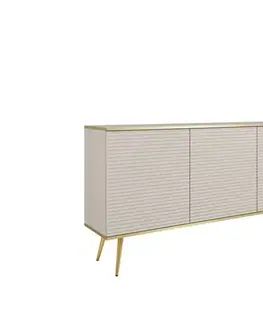 Komody ArtPS Komoda BIJOU K-160 MDF | béžová / zlaté nohy