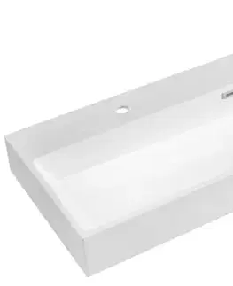 Sanitárna keramika SAPHO - AQUATIC dvojumývadlo, liaty mramor, 120x46cm, biela AT120-2