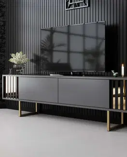 TV stolíky TV stolík Gold Line - Anthracite, Gold