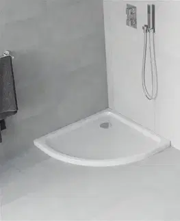 Vane MEXEN - Flat sprchová vanička štvrťkruhová slim 100 x 100, biela 41101010