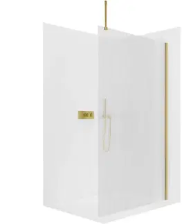 Sprchovacie kúty CERANO - Sprchová zástěna Walk-in Onyx Top Round L/P - 8 mm - kulatá vzpěra - zlatá, rýhované sklo - 120x200  CER-8050BD1595