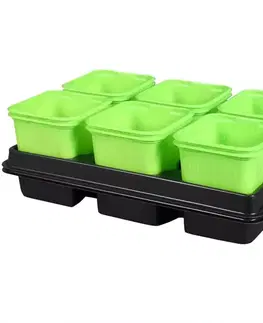 Záhrada Kvetináč sadbový GREEN s podmiskou zelený 8x8x8cm 2x6ks