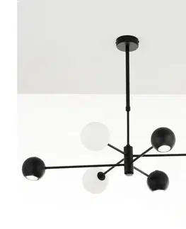 Svietidlá Jupiter 1997 - Luster na tyči MOKA 3xGU10/10W/230V + 3xG9/10W/230V čierna/biela 1997