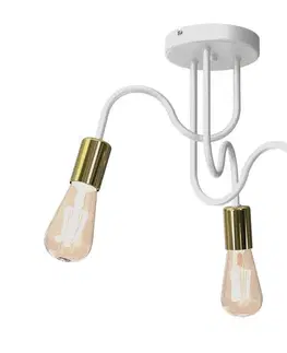 Svietidlá  Prisadený luster DOW 3xE27/60W/230V biela/zlatá 7996
