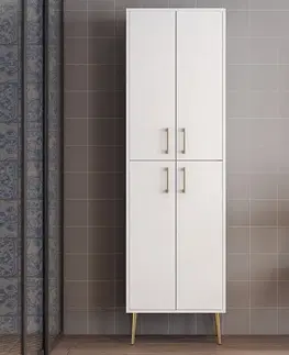 Šatňové skrine Viacúčelová skrinka Berlin A - White, Gold