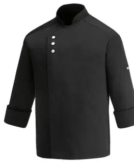 Pánske košele EGOCHEF Kuchársky rondon EGOchef METAL BLACK - dlhý rukáv  S