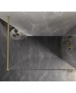 Sprchové dvere MEXEN/S - Lunar Sprchová zástena WALK-IN pravá 110 x 200, transparent 8 mm, zlato kefovaná 830-110-000-55-00-P