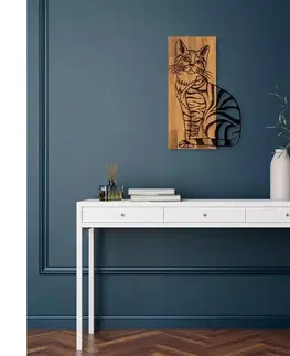 Obrazy  Nástenná dekorácia 38x58 cm mačka drevo/kov 899SKL2398