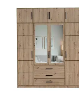 Šatníkové skrine ArtStol Šatníková skriňa s nadstavcom KOS D4 | dub artisan