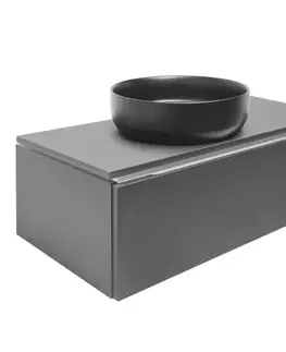 Kúpeľňový nábytok Kúpeľňová skrinka s krycou doskou SAT Feel 100x30x46 cm antracit mat SATFEEL100ANTD SATFEEL100ANTD