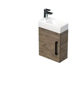 Kúpeľňový nábytok Kúpeľňová skrinka s umývadlom SAT Cube Way 40x47,5x20 cm dub Wellington mat CUBE320401DCDW CUBE320401DCDW