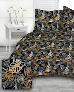 Obliečky Obliečky bavlnené Palmarine Gold TiaHome - 1x Vankúš 90x70cm, 1x Paplón 140x200cm