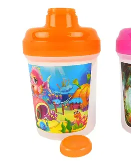 Detské hrnčeky TVAR - Fľaša plast 300ml/450ml dekor detský motív rôzne motívy