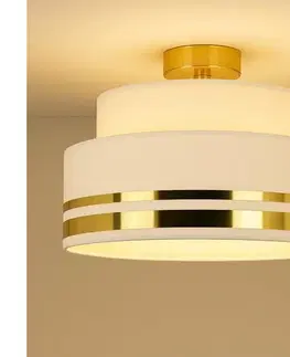 Svietidlá HEXE Stropné svietidlo TAMI 1xE27/60W/230V pr. 40 cm biela/zlatá H0832