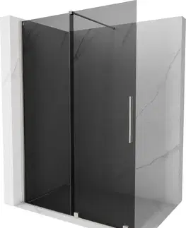 Sprchové dvere MEXEN/S - Velar Sprchová zástena posuvná Walk-in 150 x 200, grafit 8 mm, nikel kefovaná 871-150-000-43-97