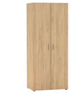Šatníkové skrine KONDELA Ramsa 2 dvojdverová šatníková skriňa dub craft zlatý