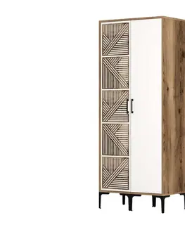 Šatňové skrine Šatníková skriňa Kumsal PS - Walnut, White