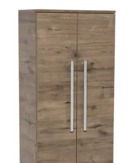 Kúpeľňový nábytok Kúpeľňová skrinka vysoká SAT Cube Way 60x163x33 cm dub wellington CUBE3CHV60DW CUBE3CHV60DW