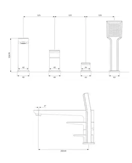 Kúpeľňové batérie OMNIRES - PARMA vaňová batéria 4-otvorová grafit /GR/ PM7432GR