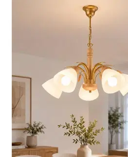Svietidlá  Luster na reťazi TULIPAN 5xE27/60W/230V dub LM-5.24 OAK
