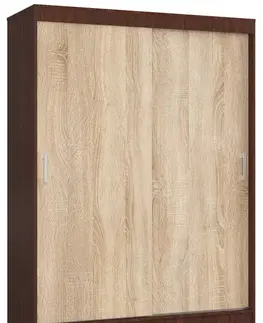 Šatníkové skrine Šatníková skriňa AIRI150, wenge / dub Sonoma