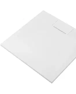 Vane CERANO - Sprchová vanička čtvercová Enzo - SMC/minerální kompozit - strukturovaná bílá matná - 80x80x3  CER-666043