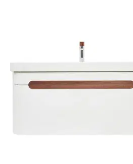 Kúpeľňový nábytok Kúpeľňová skrinka s umývadlom a batériou SAT Fusion 97,5x43x45 cm biela matná mat SATFUSION100WMWBA SATFUSION100WMWBA