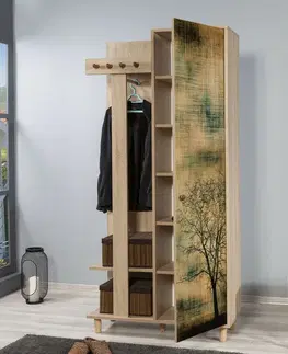 Nemý sluha Vešiak so skriňou Garmanto Tree Sonoma Oak