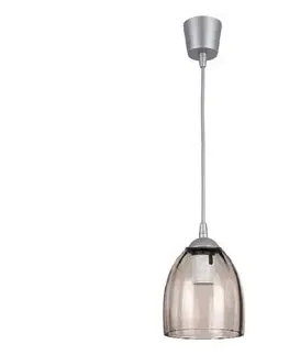 Svietidlá BRILAGI-LED Luster na lanku R GLASS 1xE27/60W/230V pr. 17 cm strieborná/dymovo-béžová NSTK7393+TK8612A