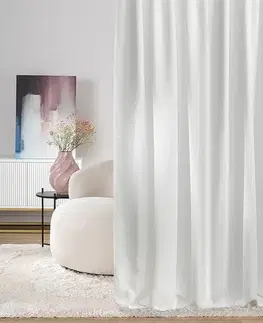 Závesy hotové Záves na riasiacej páske štruktúrovaný biely 140 x 280 cm 1 ks.