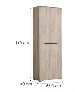 Šatníkové skrine Skriňa Lorca Šedá Dub/Šedá 11008354