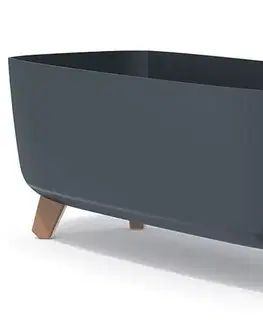 Kvetináče a truhlíky NABBI DGCL600 plastový kvetináč na nožičkách 58 cm antracit