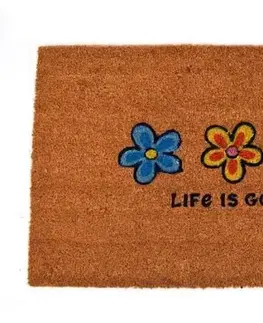Rohožky Kinekus Rohož 45x75 cm PVC + kokosová KVETY